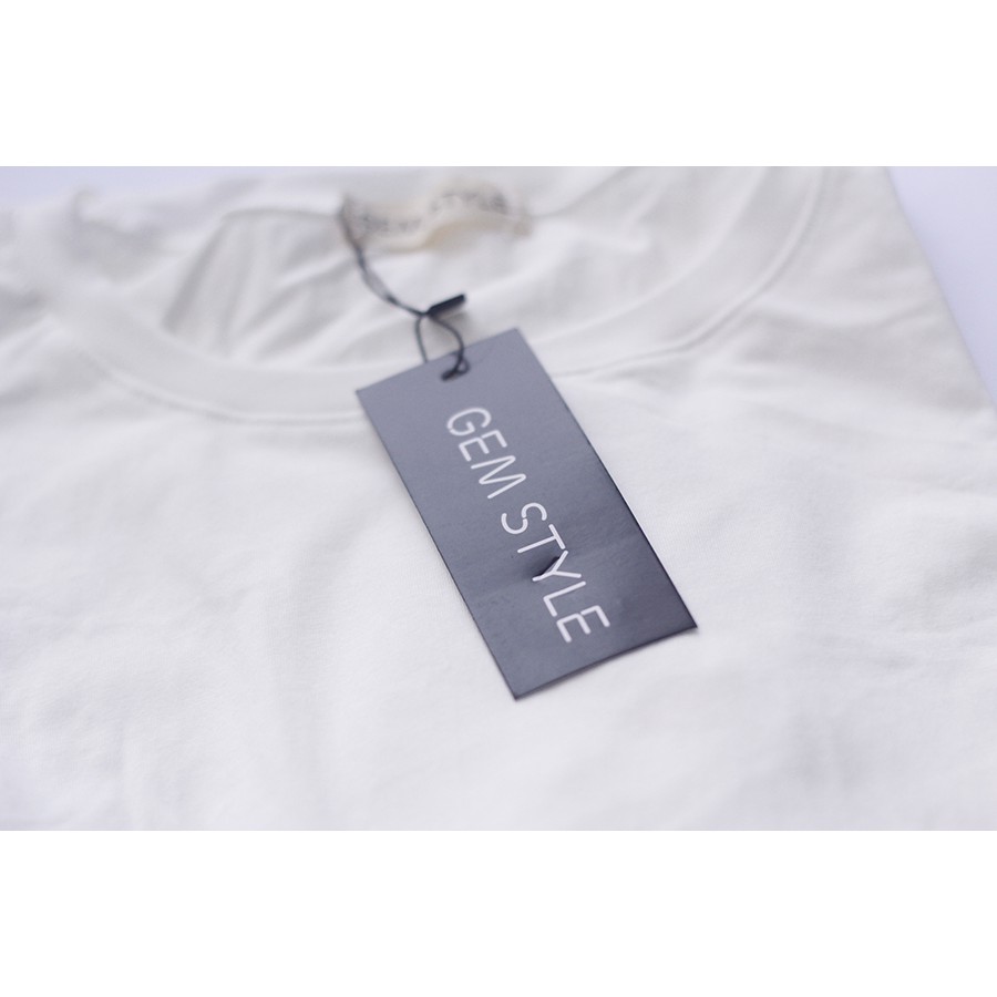 Áo thun nữ form rộng tay lỡ cổ tròn GEM basic, phông chất cotton thoáng mát mềm mại freesize dưới 50kg