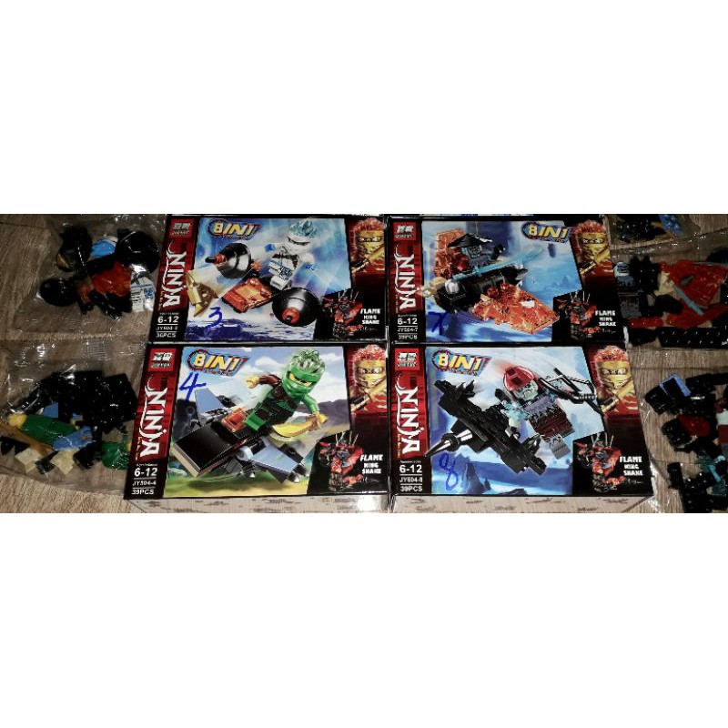 Sét 8 hộp Lắp ráp LegoNinja Rắn Vương 504 có nhiều chi tiết bằng nhựa
