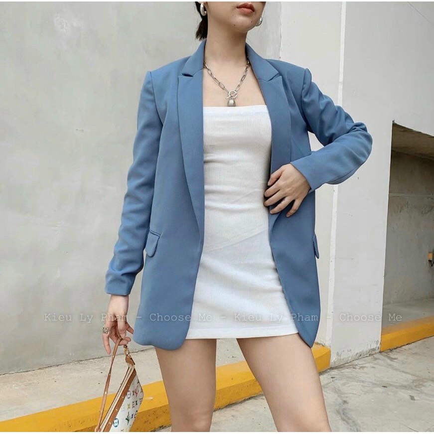 Áo khoác vest xanh 2 lớp - KÈM VIDEO