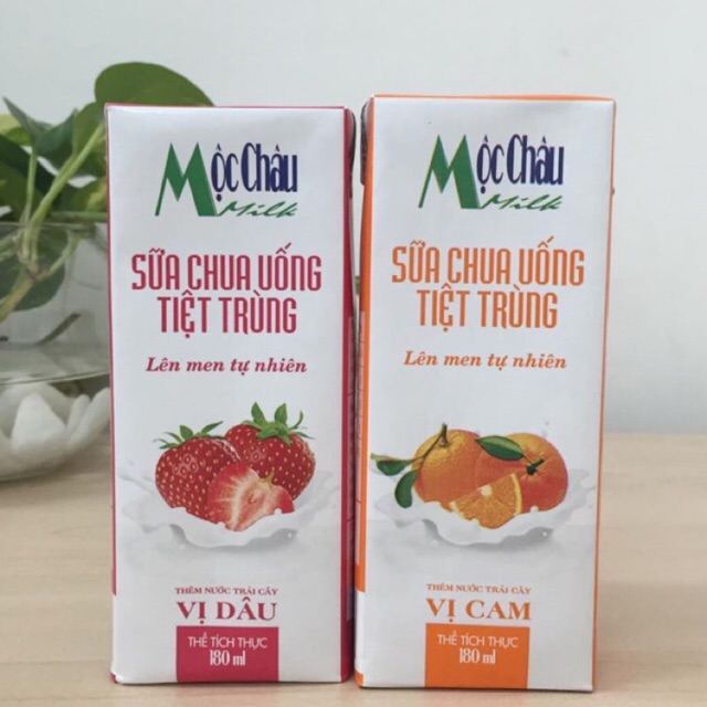 Sữa chua uống Mộc Châu vị cam/dâu/ổi, 180ml