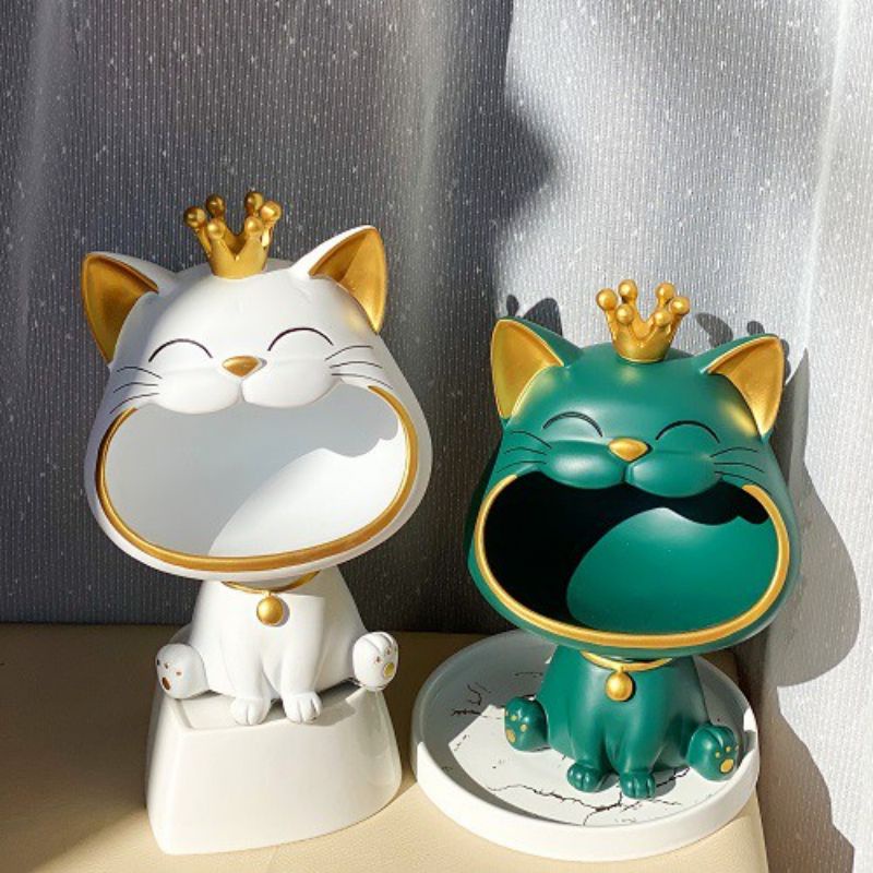 TƯỢNG DECOR CHÚ CHÓ VÀ MÈO SIÊU NGẦU ĐỰNG BÁNH   KẸO-ĐỒ DÙNG TIỆN LỢI-TRANG TRÍ NHÀ CỬA