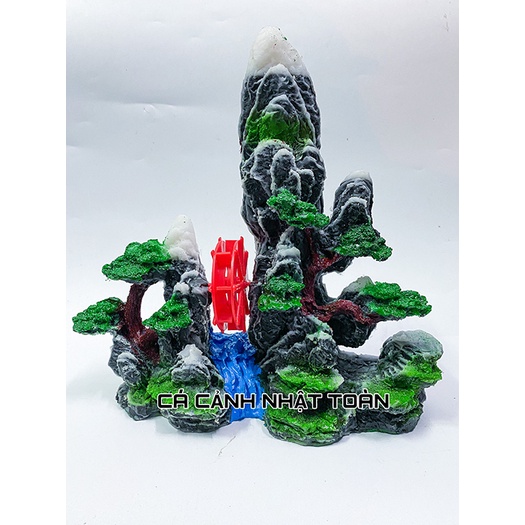 TIỂU CẢNH CÓ BÁNH QUAY TRANG TRÍ BỂ CÁ NON BỘ 24X6X30CM