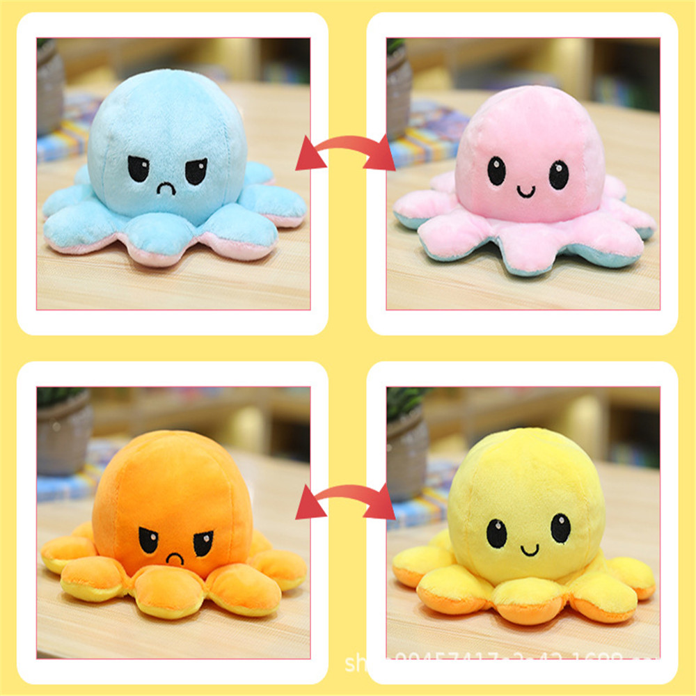 Bạch Tuộc Nhồi Bông Hai Mặt Nhiều Màu Sắc Lật Đật Được