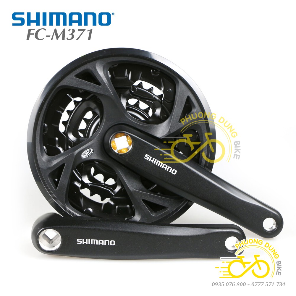 Đùi dĩa nhôm xe đạp Shimano FC-M371 22-32-44T - Hàng chính hãng