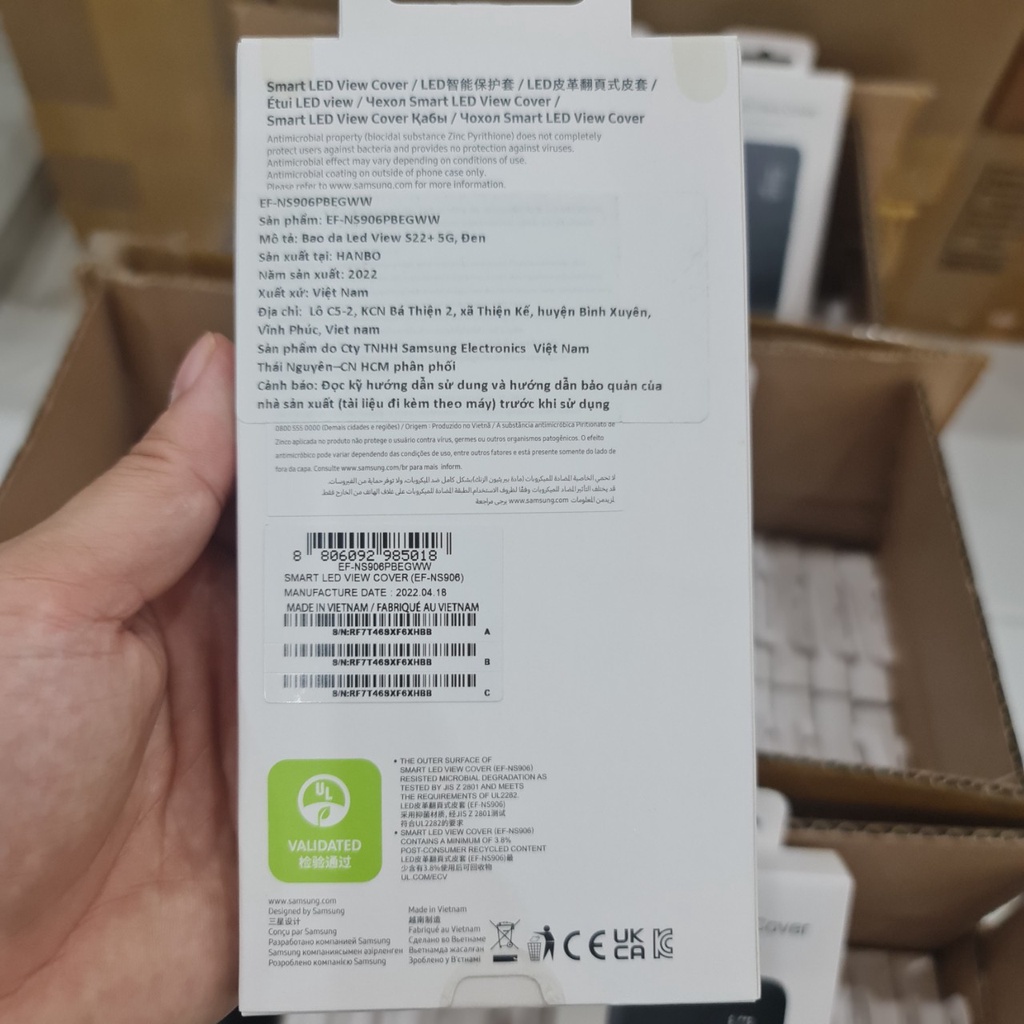 Bao da Led view samsung galaxy S22 plus  màn hình led - chống sốc - kháng khuẩn - hàng nguyên seal - chính hãng