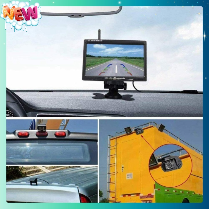 🇳 🇪 🇼®️ Camera lùi không dây kèm màn hình 7 inch, có hồng ngoại sử dụng ban đêm 12v-24v | BigBuy360 - bigbuy360.vn