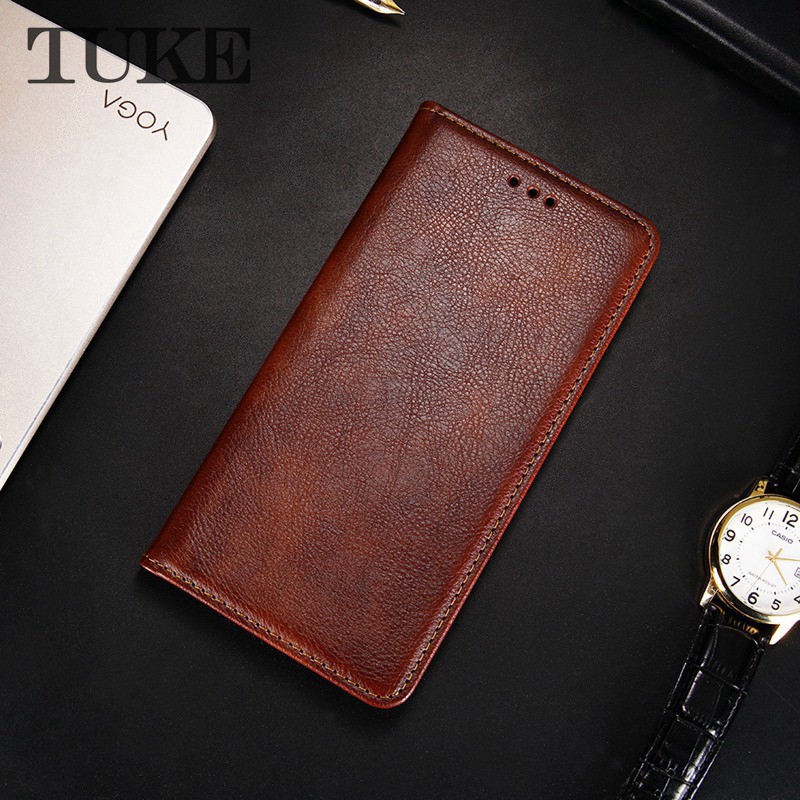 TUKE Phone Cover For Sony XZ1 XZ2 XZ4 Compact XZ3 XZ Premium Z4 Z5 Plus Pure Color Magnetic Attraction Holster Flip PU Leather Wallet Case