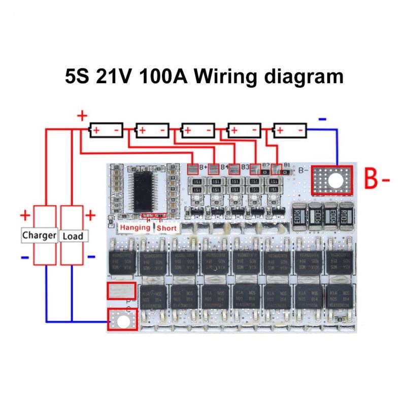 Bảng Mạch Bảo Vệ Pin Lithium Bms 3s 4s 5s 100a Polymer 12.6v 16.8v 21v Sự Bảo Vệ