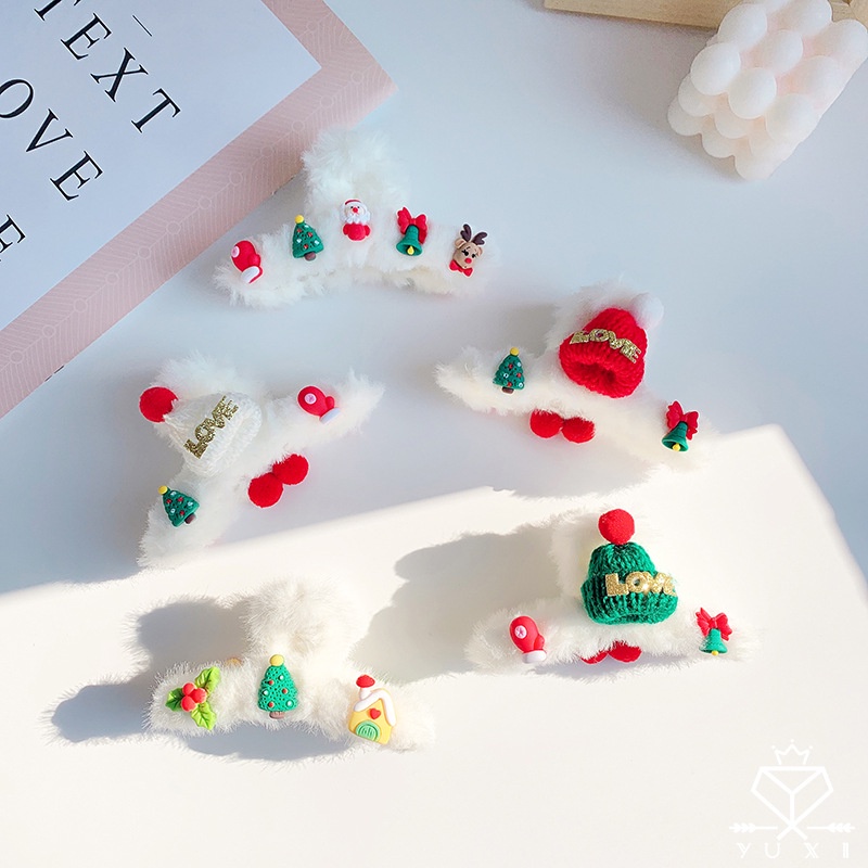 Haimeikang Kẹp Tóc Hình Ông Già Noel / Người Tuyết Dễ Thương