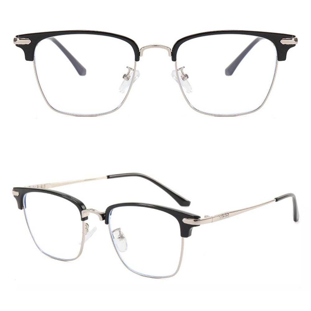 Mắt kính gọng vuông bằng kim loại chống tia UV thời trang dành cho nam và nữ