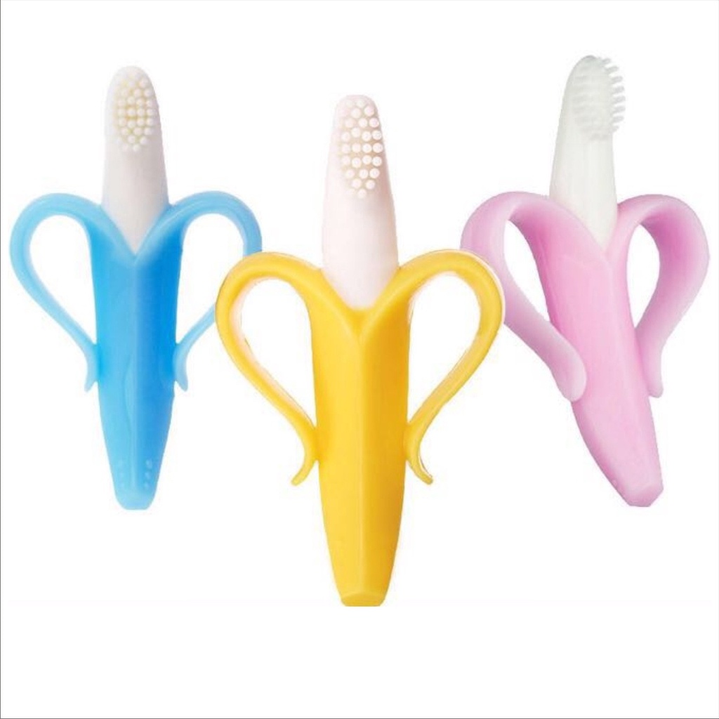 Đồ Chơi Gặm Nướu Hình Quả Chuối Bằng Silicone Dành Cho Trẻ Nhỏ
