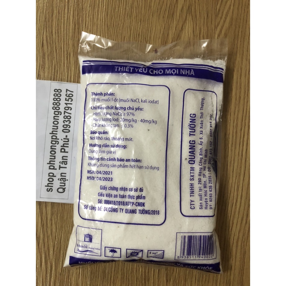 Muối I-ốt sấy tinh Quang Tường gói 400g, muối sấy khô tiệt trùng