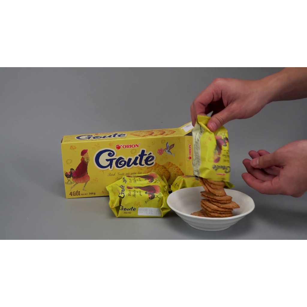 Bánh Goute Mè Giòn Tan Hộp 144g (4 gói x36g)