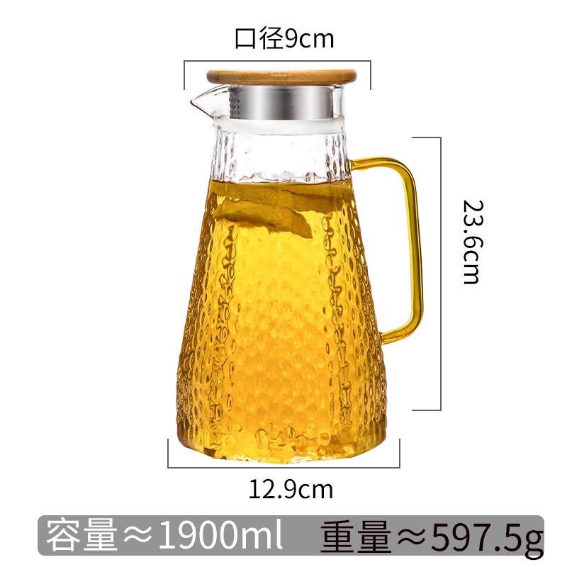 Bình nước thuỷ tinh dung tích 1600ml ( dáng lục lăng)