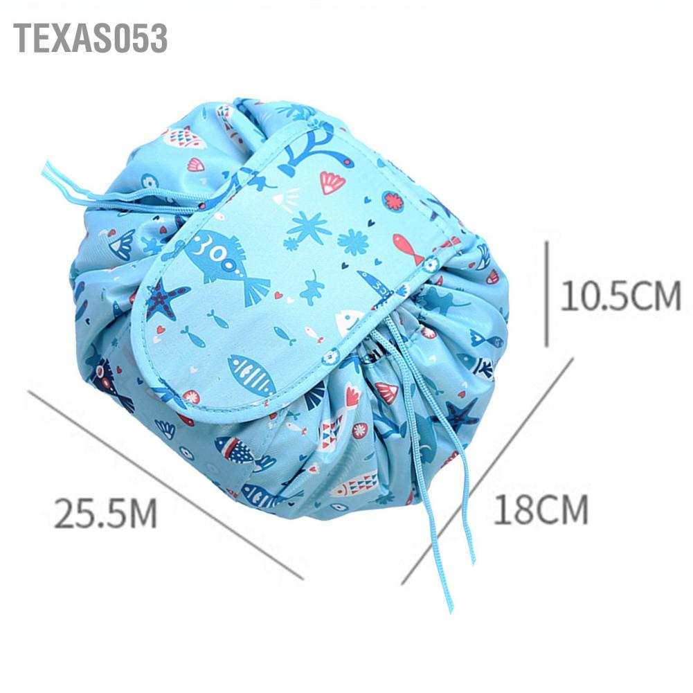 Texas053 Túi lưu trữ mỹ phẩm Dây rút chống thấm di động du lịch để trang điểm