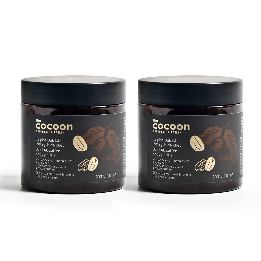 Combo 2 chai Cà phê Đắk lắk làm sạch da chết Cocoon (200ml/chai)