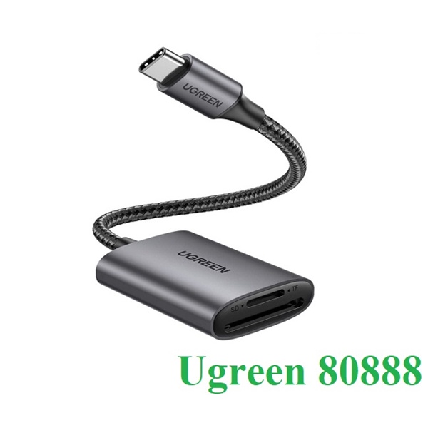 Đầu đọc thẻ SD/TF chuẩn USB 3.1 Type-C Ugreen 80888 - Hàng Chính Hãng