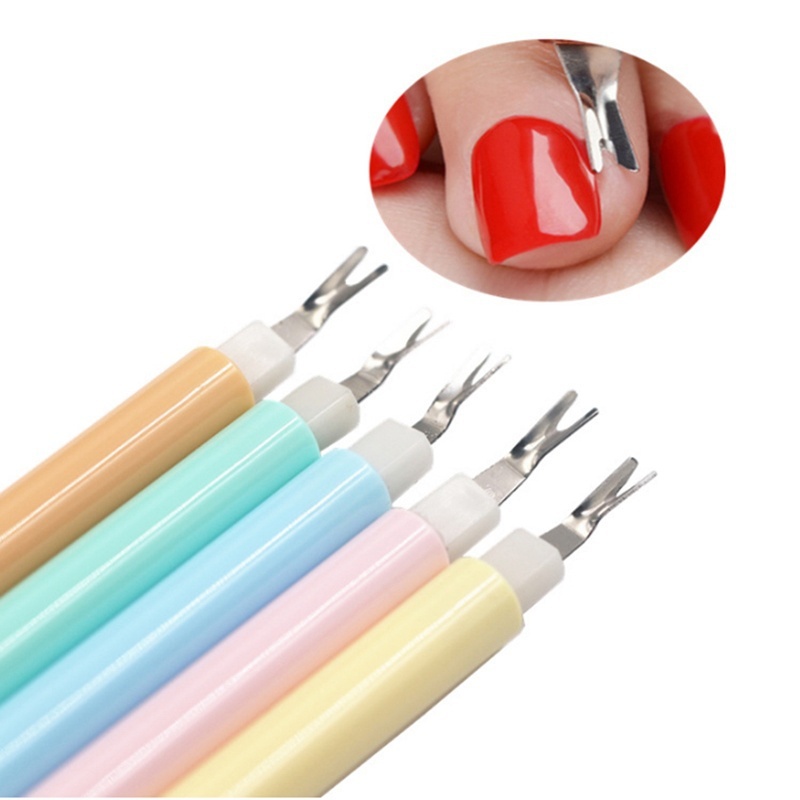 1 Pc Nail Art Dead Skin Fork Dual-ended Scrub Pen Nail Sanding Buffing File Professional Manicure Pedicure Tool