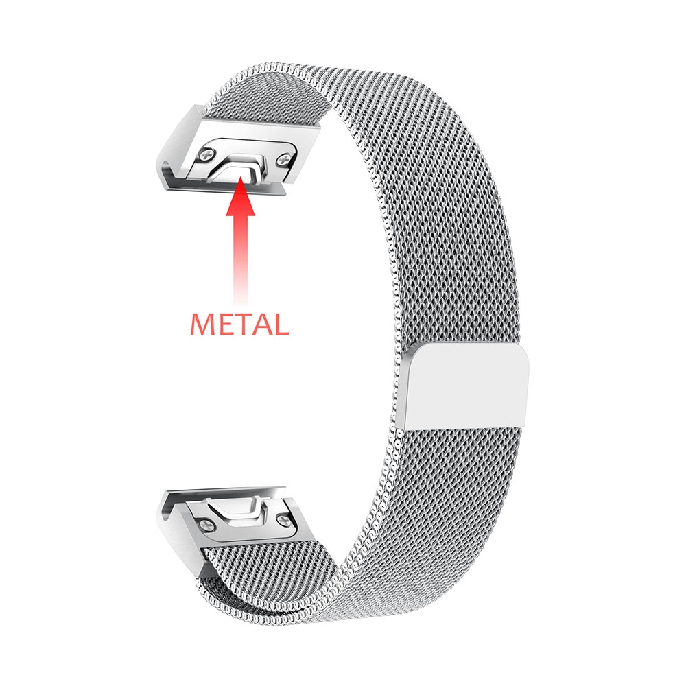 Milanese Watchband for Garmin Fenix 3/HR/5X/5S Plus fenix6 20 22 26mm Quick fit Straps Quick Release Band Magnet Strap
