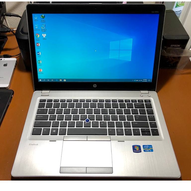 Laptop HP Folio 9470M Core i5 Vpro 3347U, Ram 8Gb, ssd 256Gb , vỏ nhôm siêu mỏng , phím led sáng sang trọng.