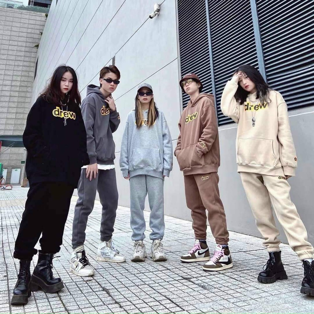Set bộ nỉ hoodie nam nữ Drew S2 store cao cấp