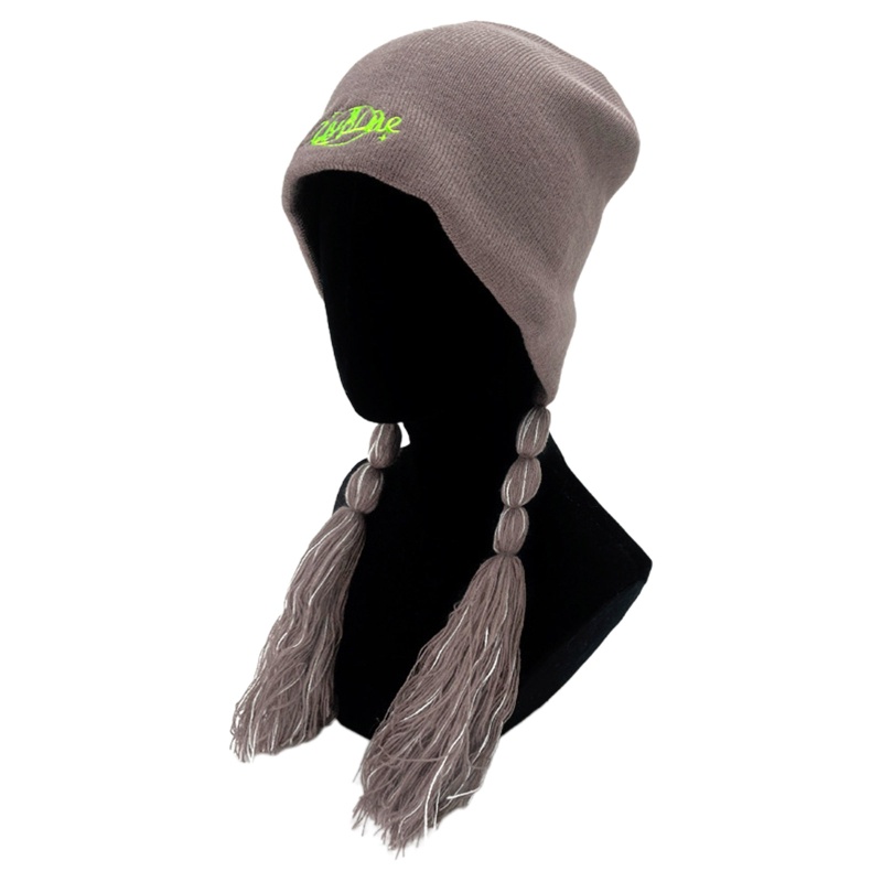 Mũ Dệt Kim Thiết Kế Bện Dây Bảo Vệ Tai Khi Lái Xe Vào Mùa Đông Cho Nữ