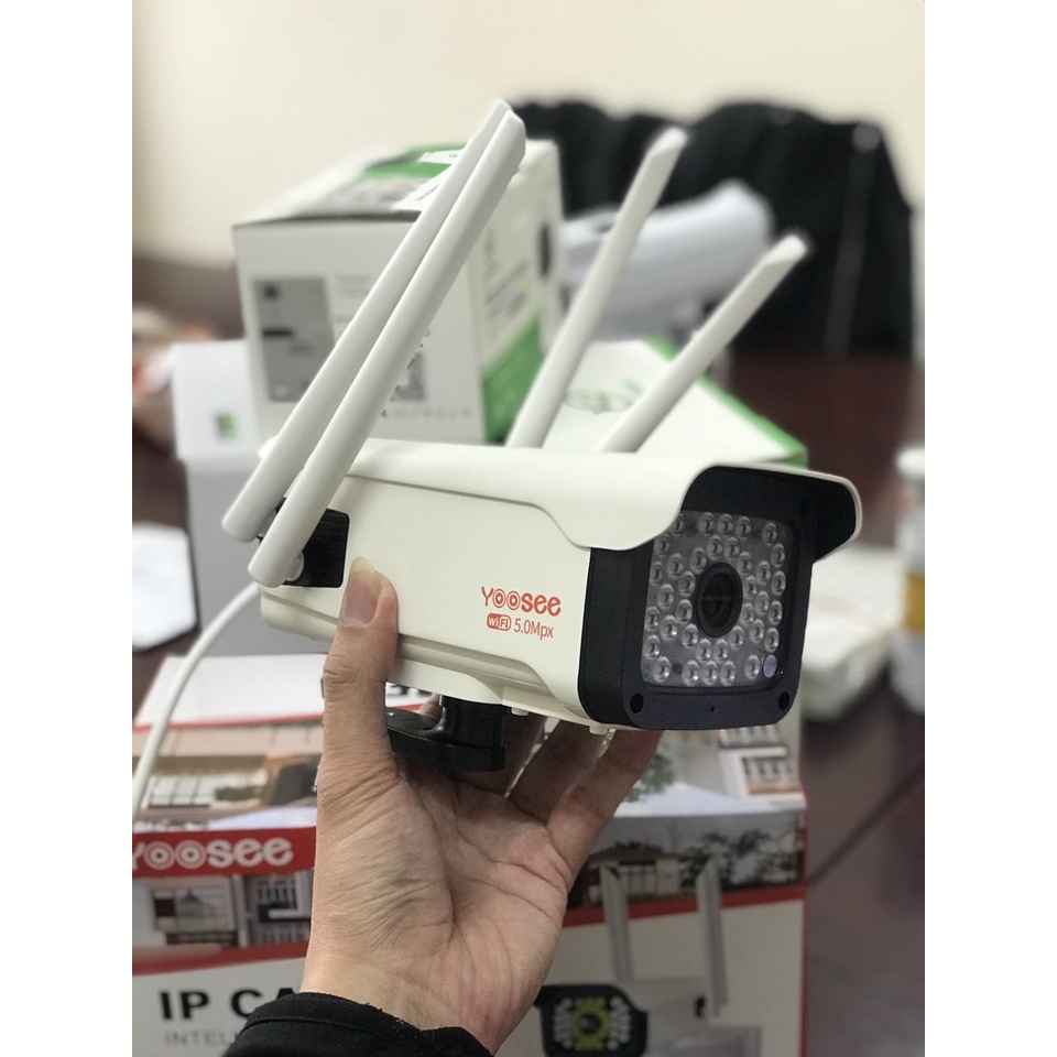 Camera yoesee.ngoài trời 4 râu, 48 LED,xoay ,đàm thoại 2 chiều - Camrera yoesee 5.0 Mpx ban đêm có màu |BH 1 đổi 1
