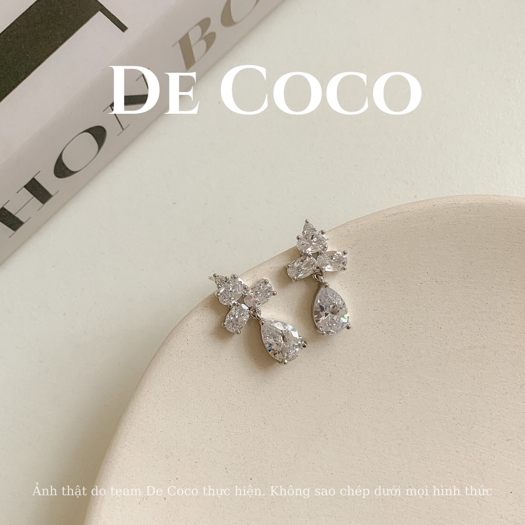 Khuyên tai nữ vintage hình giọt nước De Coco