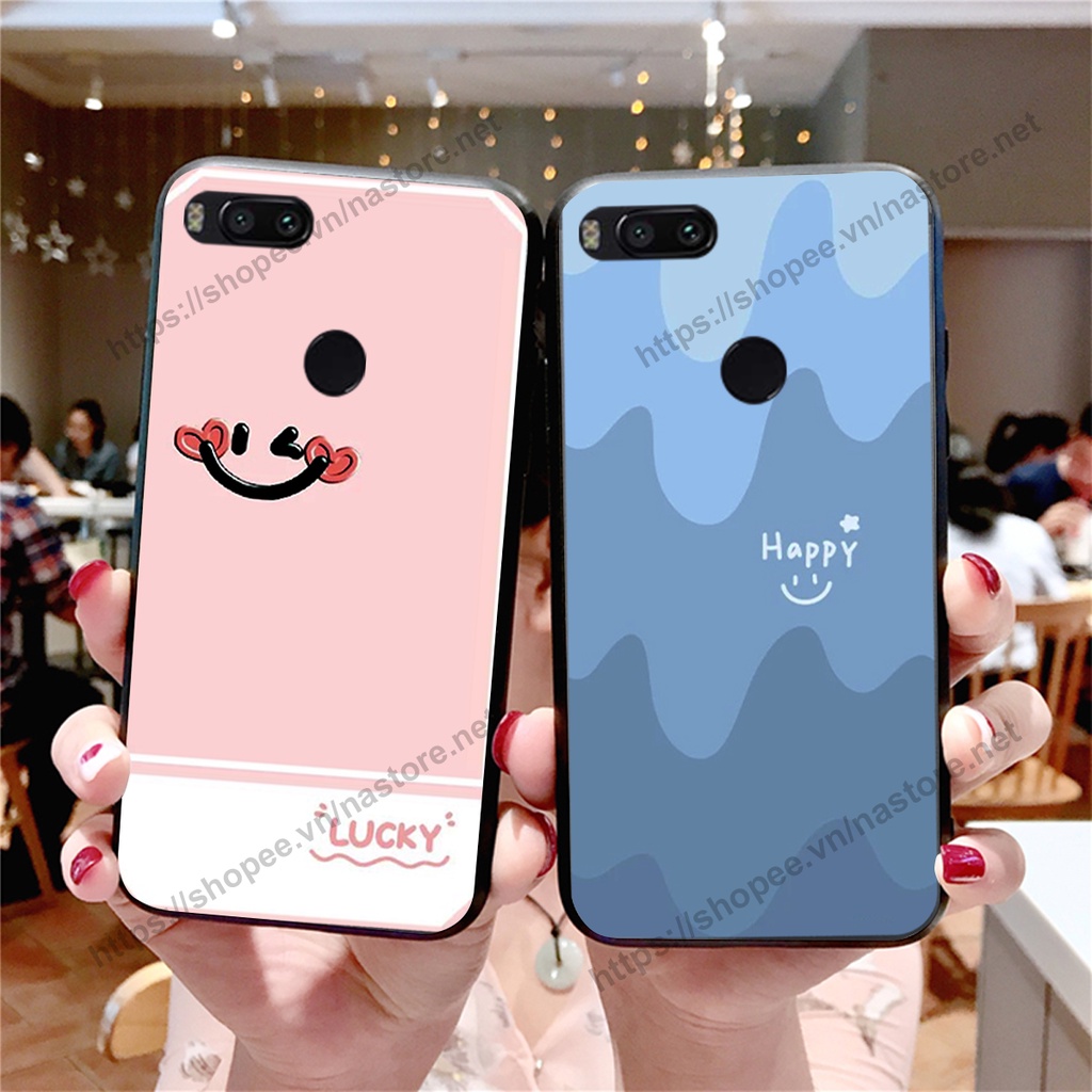Ốp lưng Xiaomi Mi A1 / MI 5X mặt cười, họa tiết caro đơn giản đẹp cute