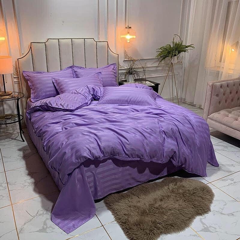 Bộ chăn ga gối cotton 3F đơn sắc kẻ mờ sang trọng | BigBuy360 - bigbuy360.vn