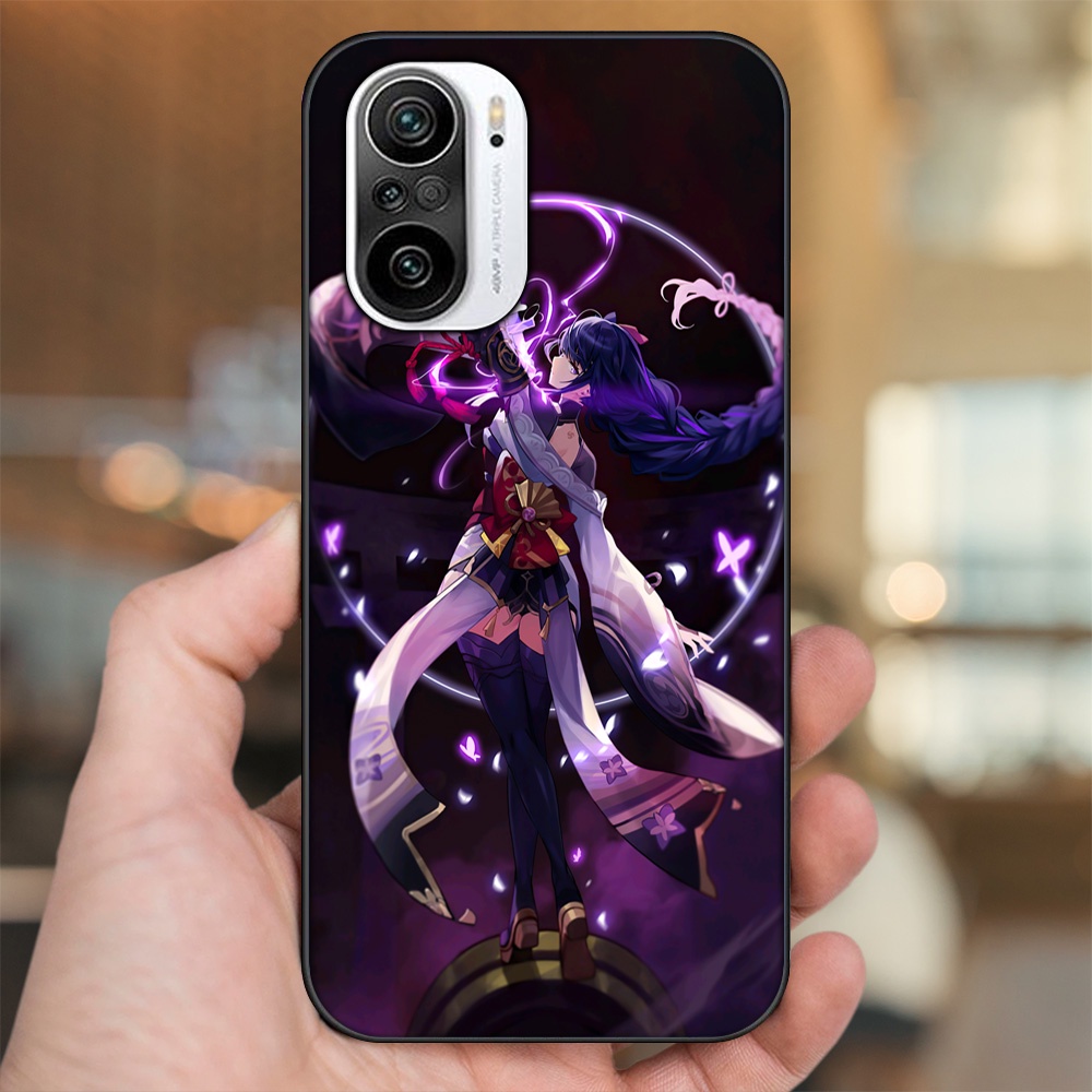 Ốp lưng Xiaomi K40 viền đen in hình Raiden Shogun Genshin Impact