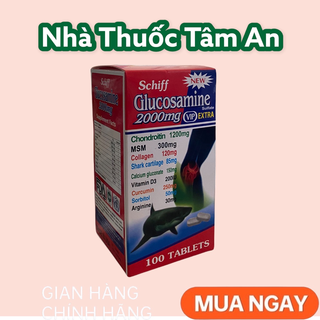 Viên uống Glucosamine 2000mg Vip Extra nhập khẩu Mỹ lọ 100 viên