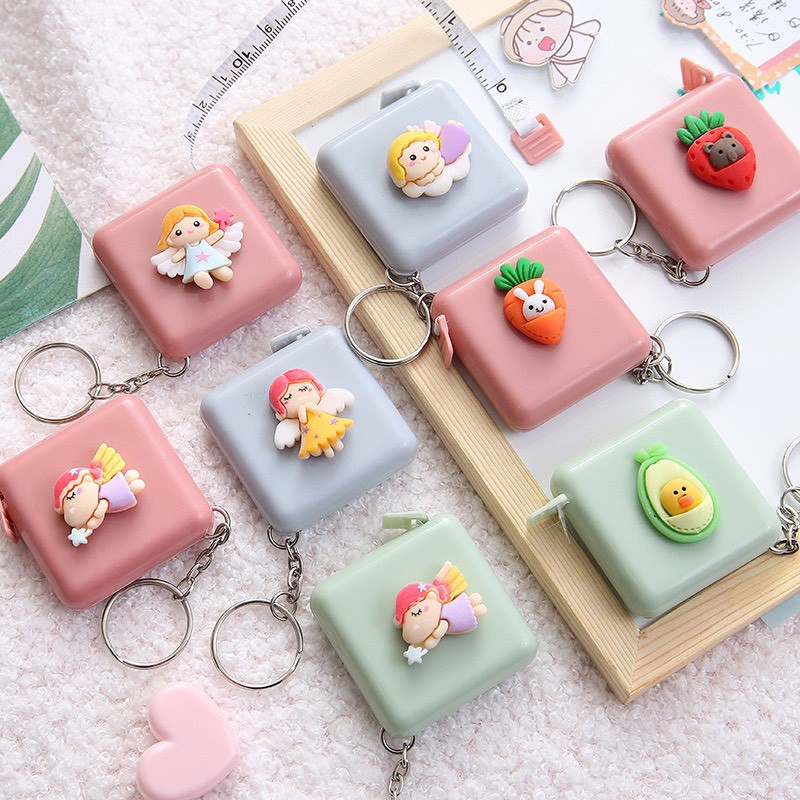 Móc khóa thước dây rút gọn 1.5 mét cute nhiều hình đáng yêu PK133