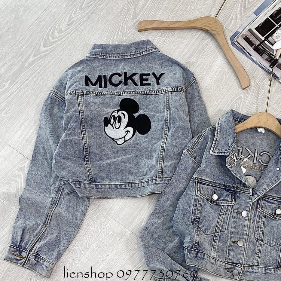 Áo nữ 🍍FREE SHIP🍍 áo khoác bò thêu mickey sau lưng mẫu 2020
