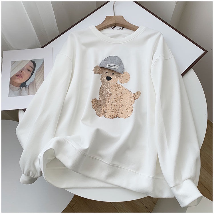 Áo sweater Cổ Tròn In Họa Tiết Xinh Xắn Theo Phong Cách Mùa Thu Dành Cho Nữ