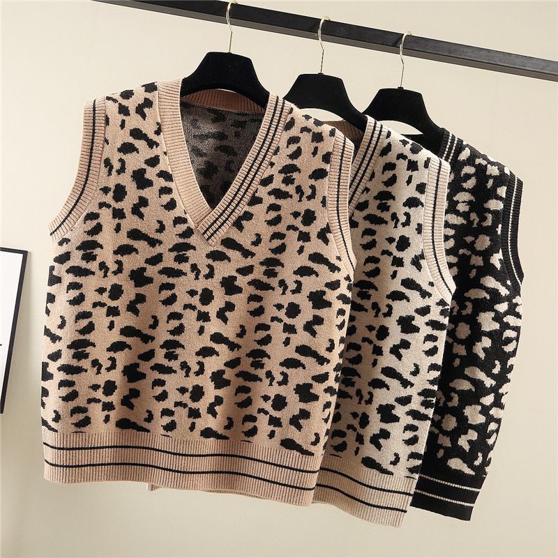 Áo Len Gille Dệt Kim Nữ Cổ Tim Da Báo Thời Trang Thu Đông | Smide Clothing