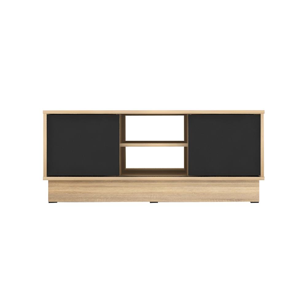 HomeBase ME LIVING Tủ Tivi bằng gỗ ép hai cửa trượt Thái Lan SSUPRA W100XD50XH75cm màu gỗ sồi/xám
