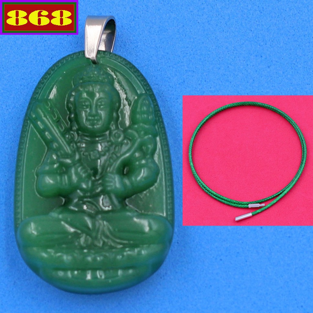 Vòng cổ mặt Phật Hư không tạng xanh lá 5 cm DCSEVTAXLN6 - Hộ mệnh tuổi Sửu, Dần