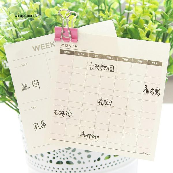 Sổ ghi chú lịch trình làm việc theo tuần/ tháng hình vuông kích thước 9.4x9.4cm