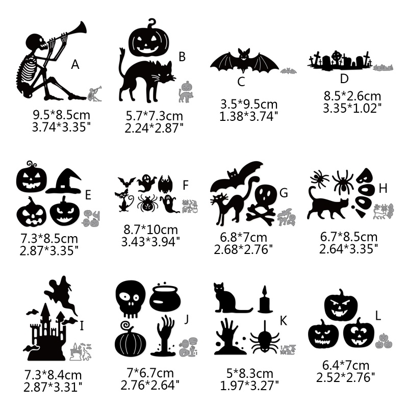Khuôn Cắt Giấy Kim Loại Chủ Đề Halloween