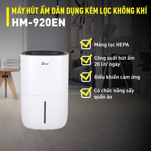 Máy Hút Ẩm Và Lọc Không Khí FujiE Có Màng Lọc HEPA HM-920EN (20 Lít/ngày)