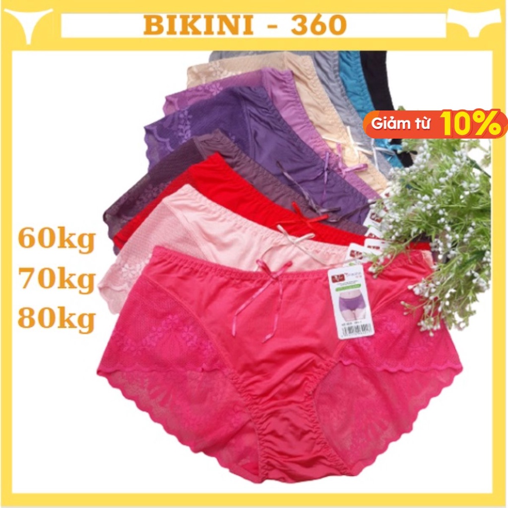 Quần lót ren su lụa cao cấp sexy bigsize Q6021 chất đẹp gợi cảm Bigsize cho người béo mập 60kg 70kg 80kg 90kg ; bikini