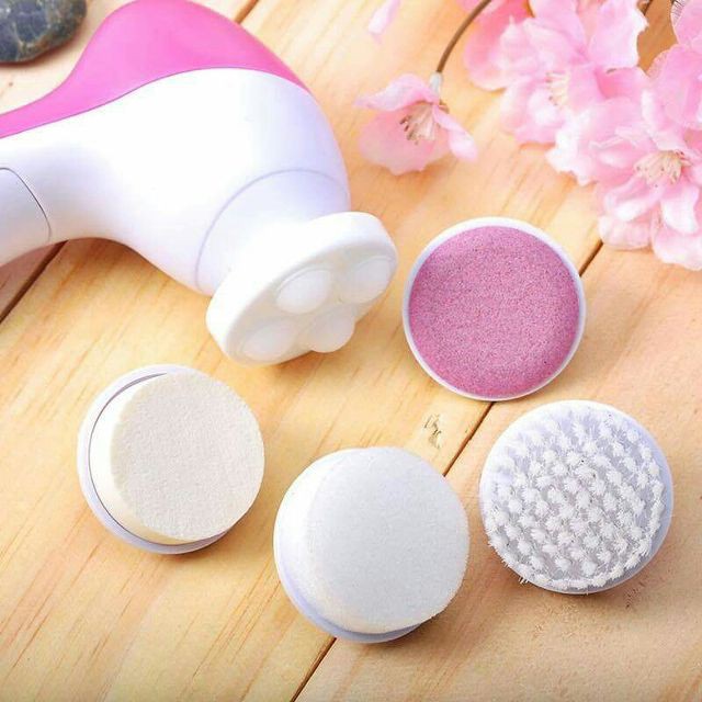 Máy Rửa Mặt Massage 5 Đầu - Máy mát xa mặt cầm tay tiện lợi