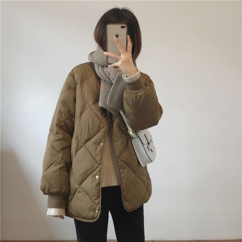 Áo Phao Hoạ Tiết Quả Trám Không Cổ - A004