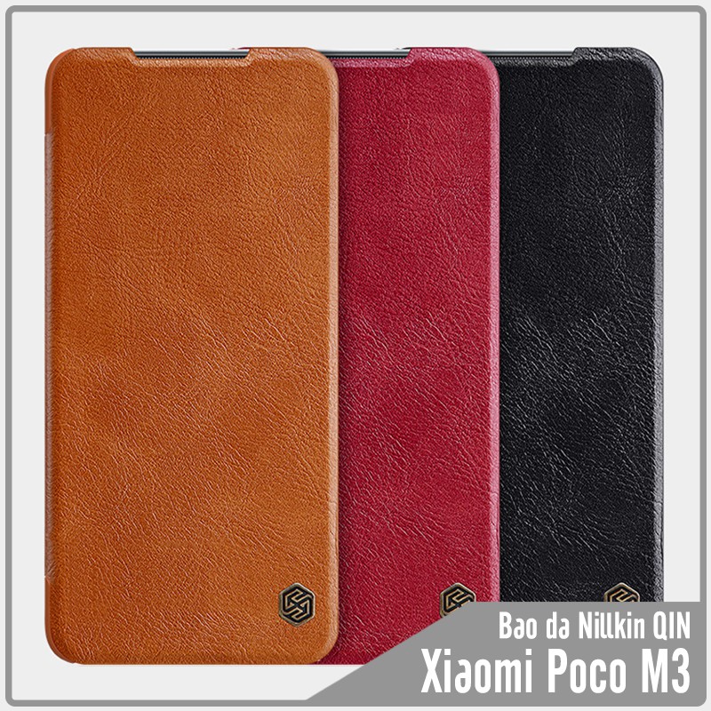 Bao da cho Xiaomi Poco M3 Nillkin Qin-Hàng Nhập Khẩu