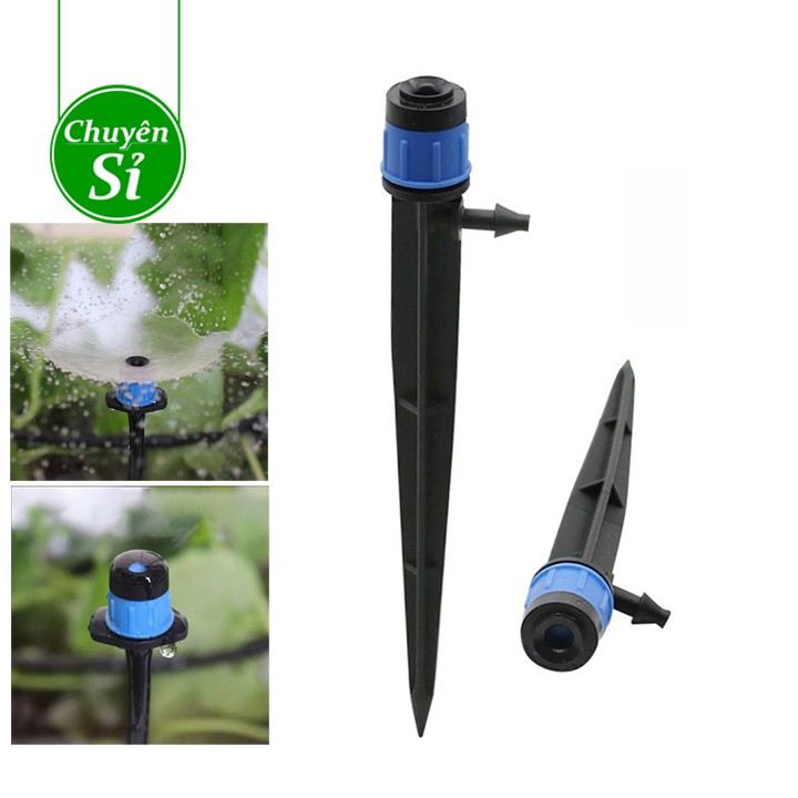 Béc tưới gốc xòe 360 độ có que cắm, béc tưới rau, tưới cây cảnh, cây ăn quả...