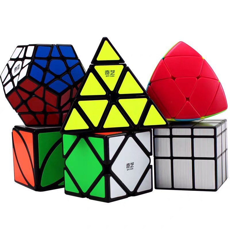 Rubik 2x2, 3x3, 4x4, 5x5, Megaminx, Pyraminx, Skewb, Mirror, Square-1, Mastermorphix, Pandora, Ivy, Rubik Rainbow Ball