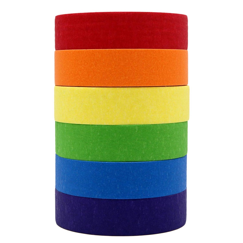 Set 6 Cuộn Băng Keo Nhiều Màu Kích Thước 1 Inch X 13 Yards (2.4Cm X 12M)