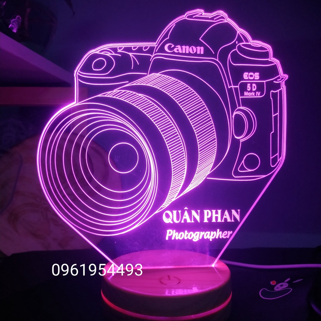 Đèn led 3D đèn decor bàn làm việc dành cho các Photographer