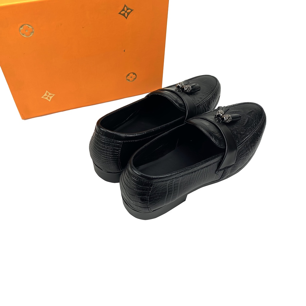 Giầy Lười Nam ⭐️ Penny loafer kết hợp chuông  thời trang , da dập vân ,đế cực êm chân
